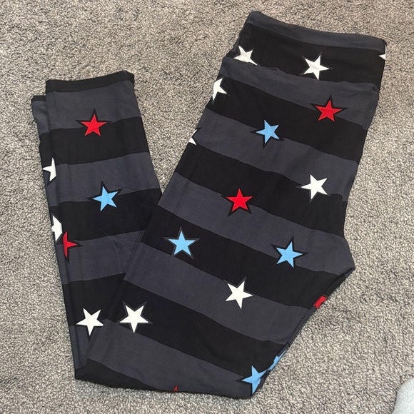 LuLaRoe Pants - LuLaRoe Star Patterned Leggings - Black, Gray, Red, Blue, White